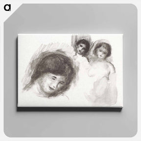 アートパネル-Stone with Three Sketches - ピエール オーギュスト ルノワール Canvas.