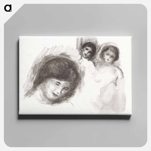 Stone with Three Sketches - Pierre-Auguste Renoir Canvas.