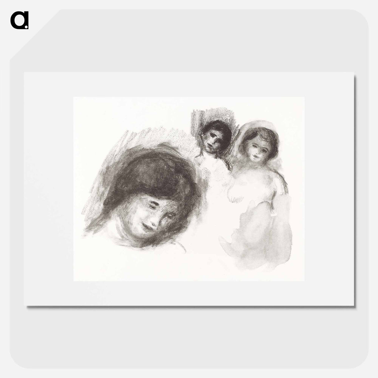 Stone with Three Sketches - Pierre-Auguste Renoir Poster.