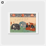 アートポストカード-Kumarrus yleisölle uuden näyttelijänimen esittelyssä
 - 歌川 国貞 Postcard.