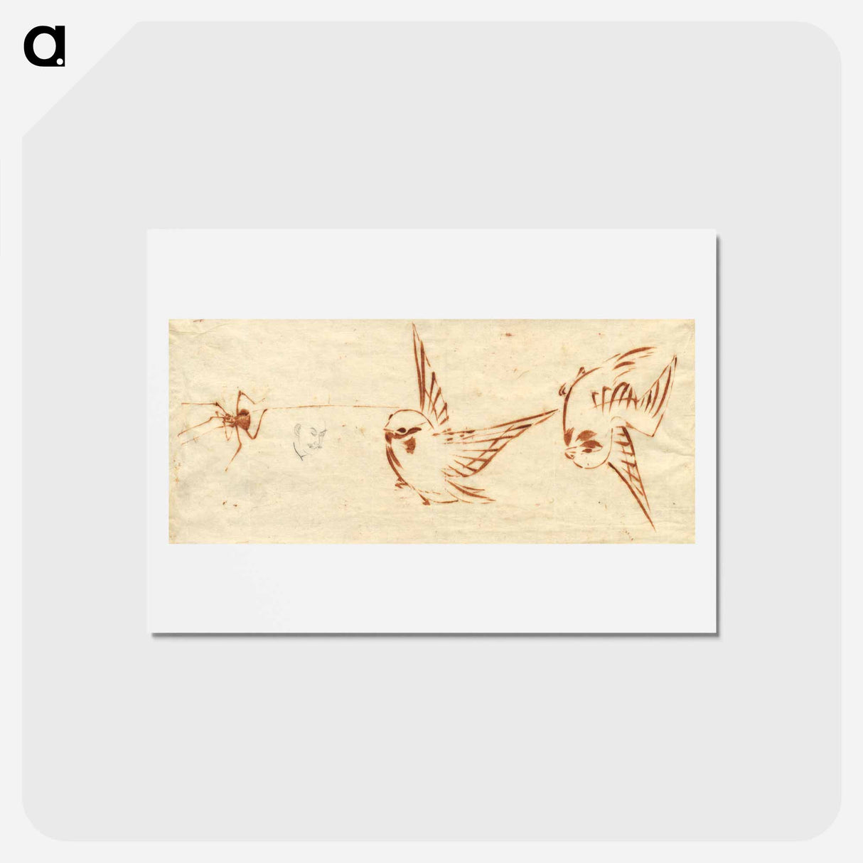 アートポストカード-Hokusai's bird - 葛飾 北斎 Postcard.