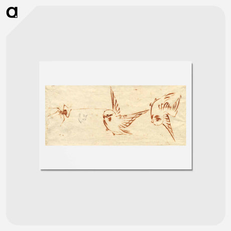アートポストカード-Hokusai's bird - 葛飾 北斎 Postcard.