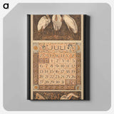 Kalenderblad voor juli 1913 met drie lepelaars - テオ ヴァン ホイテマ Canvas.
