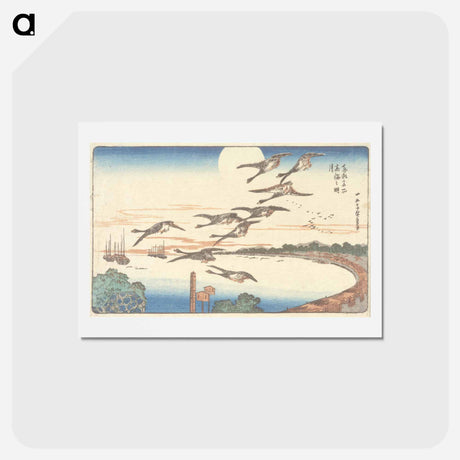 アートポストカード-Full Moon over Takanawa
 - 歌川 広重 Postcard.