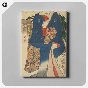 アートパネル-Woman in Blue and Grey Kimono
 - 歌川 国貞 Canvas.