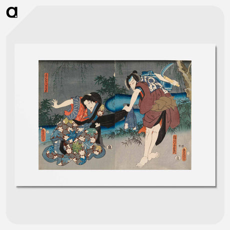 アートポスター-Actors Ichikawa Danjuro VIII and Ichikawa Kodanji IV in the Play Mimasu no Date-zome
 - 歌川 国貞 Poster.