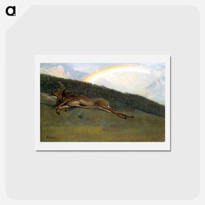 アートポストカード-Rainbow over a Fallen Stag - アルバート ビアスタット Postcard.