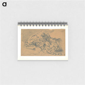 アートメモ帳-Lion Devouring a Horse - ウジェーヌ ドラクロワ Memo.