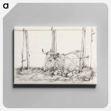 アートパネル-Lying cow - ジャン ベルナール Canvas.