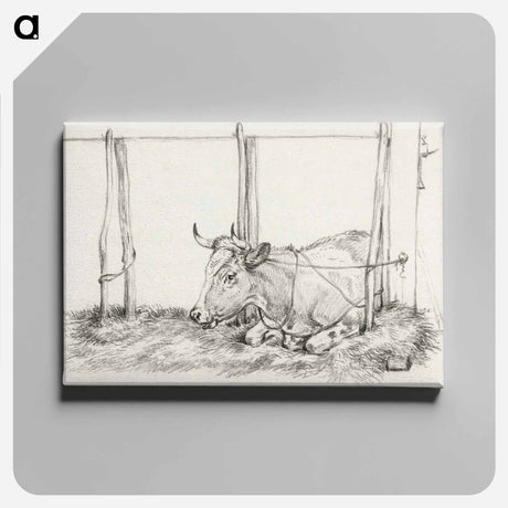 アートパネル-Lying cow - ジャン ベルナール Canvas.