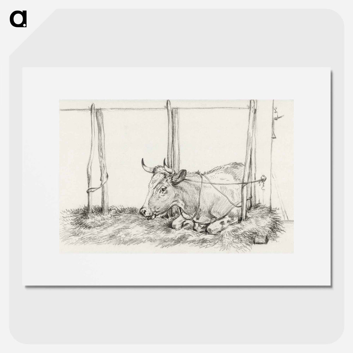 Lying cow - ジャン ベルナール Poster.