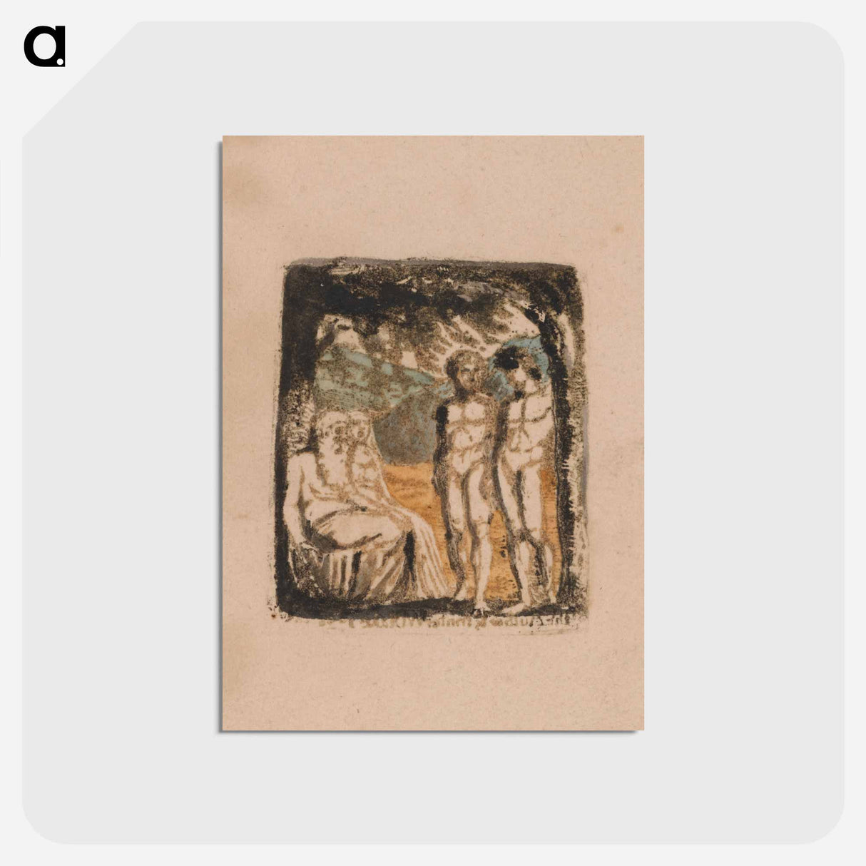 アートポストカード-There Is No Natural Religion, Plate 1, Frontispiece (Bentley a1) - ウィリアム ブレイク Postcard.