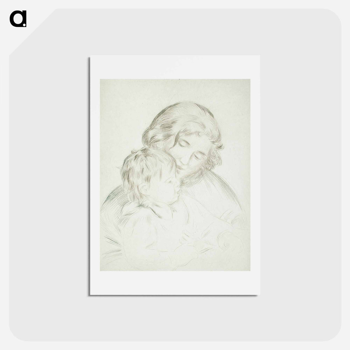 アートポストカード-Mère et enfant - ピエール オーギュスト ルノワール Postcard.