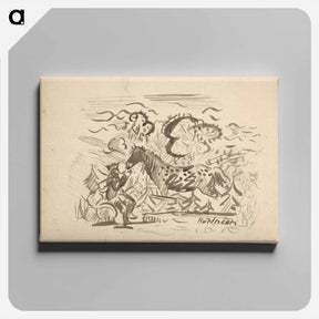 アートパネル-Herdsman with a horse - アーノルド ピーター ワイズ クビンチャン Canvas.