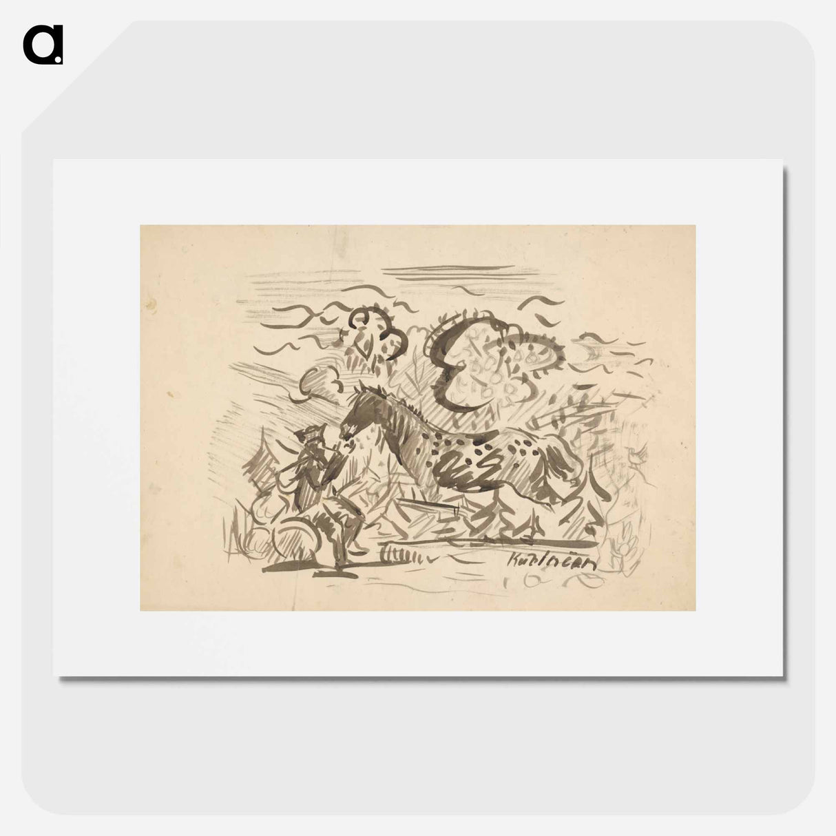 Herdsman with a horse - アーノルド ピーター ワイズ クビンチャン Poster.