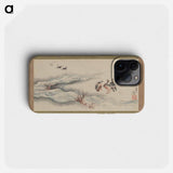 Wild Geese and Water - Katsushika Hokusai Phone Case.