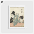 アートポストカード-Hokusai's women - 葛飾 北斎 Postcard.