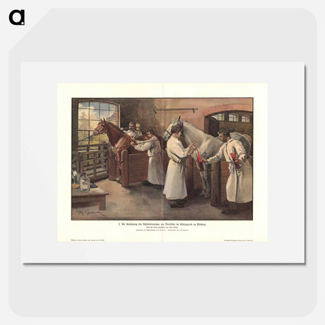 アートポスター-Extraction of Diphtheria Serum from Horse Blood at the Behring Works, Marburg
 - 国立医学図書館 Poster.