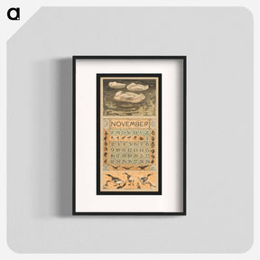 アートポスター-Kalenderblad voor november 1913 met drie op het water slapende eenden - テオ ヴァン ホイテマ Poster.