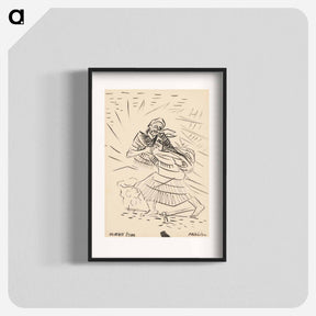アートポスター-Sketchbook 19 frightened woman - アーノルド ピーター ワイズ クビンチャン Poster.