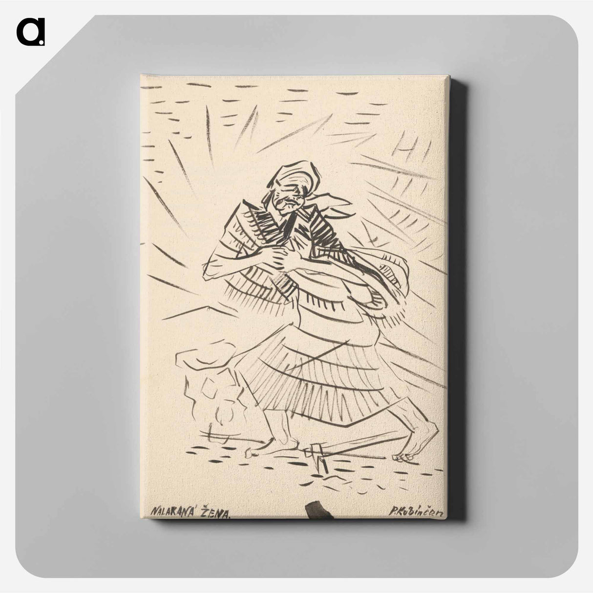 Sketchbook 19 frightened woman - アーノルド ピーター ワイズ クビンチャン Canvas.