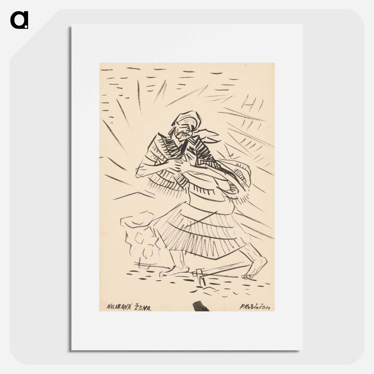Sketchbook 19 frightened woman - アーノルド ピーター ワイズ クビンチャン Poster.