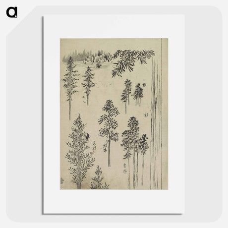 アートポスター-Hokusai's Pine tree - 葛飾 北斎 Poster.