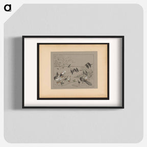 アートポスター-Groep diverse vogels en een kikker - テオ ヴァン ホイテマ Poster.
