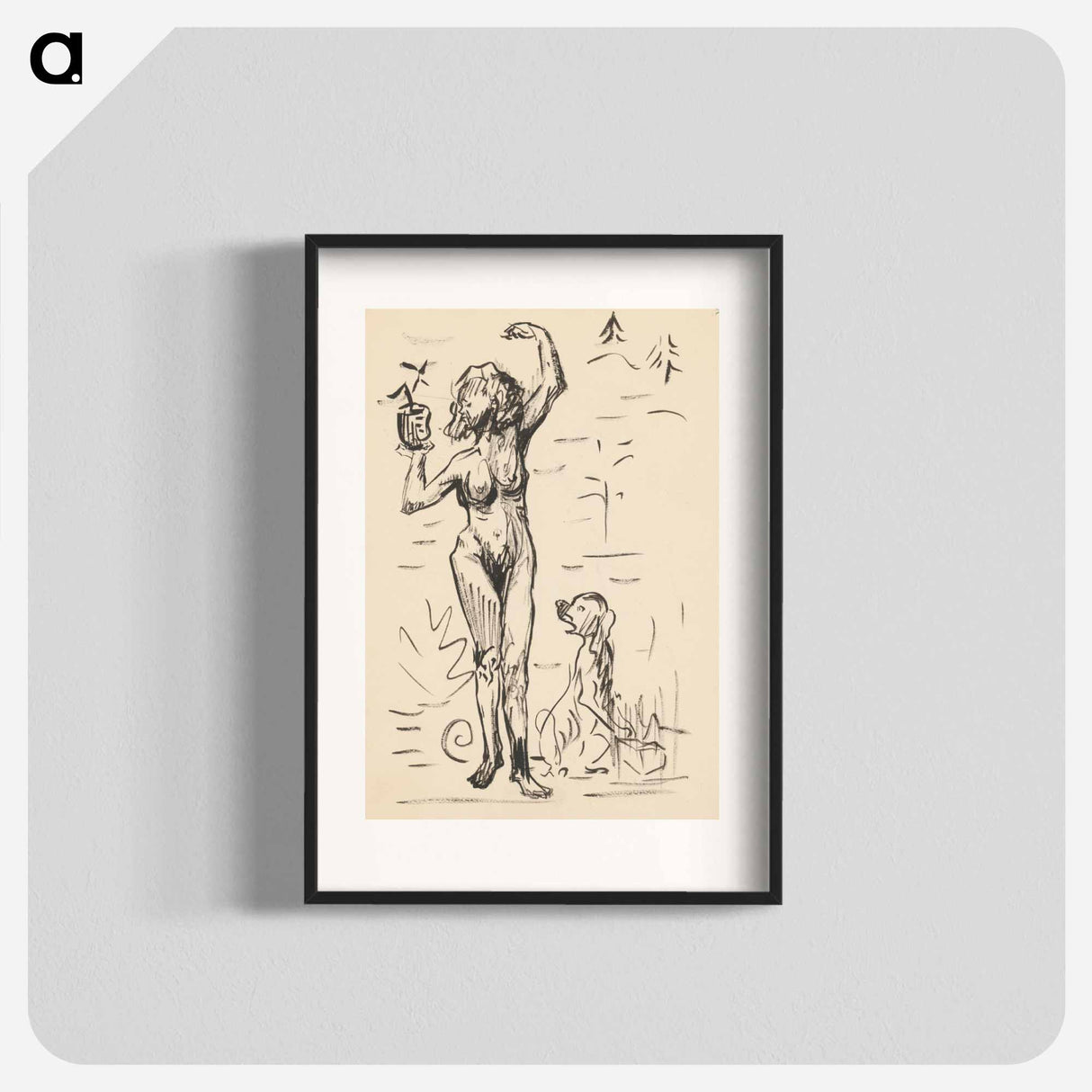 Sketchbook 19 woman and dog - アーノルド ピーター ワイズ クビンチャン Poster.