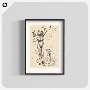 アートポスター-Sketchbook 19 woman and dog - アーノルド ピーター ワイズ クビンチャン Poster.