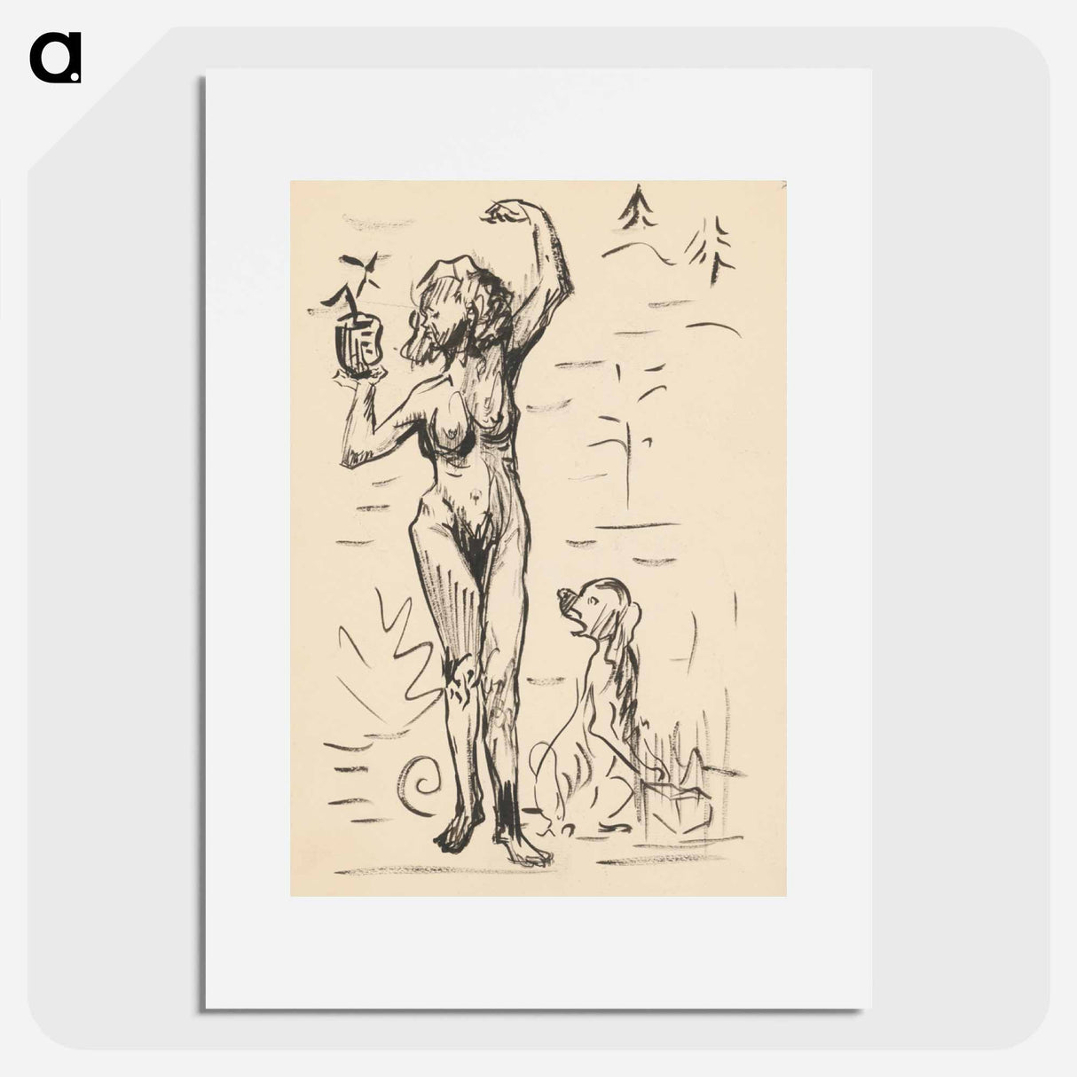 Sketchbook 19 woman and dog - アーノルド ピーター ワイズ クビンチャン Poster.