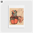 アートポストカード-Avalokitesvara Sutra and Armor with Chrysanthemum-Stream Motif in Mandarin Orange - 葛飾 北斎 Postcard.