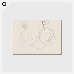 アートポストカード-Vapaaherratar Anne Bennetin muotokuvaluonnos - アルバート エーデルフェルト Postcard.