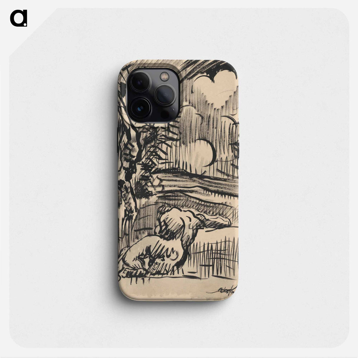 Lying before the crucifix - アーノルド ピーター ワイズ クビンチャン Phone Case.