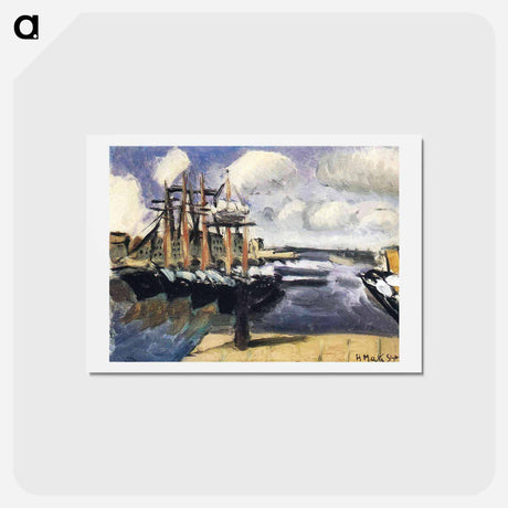 アートポストカード-Four Boats Side by Side in the Marseilles Harbor - アンリ マティス Postcard.