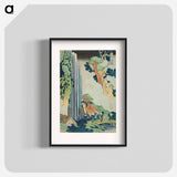 アートポスター-Hokusai's The Waterfall at Ono on the Kisokaidō Road - 葛飾 北斎 Poster.