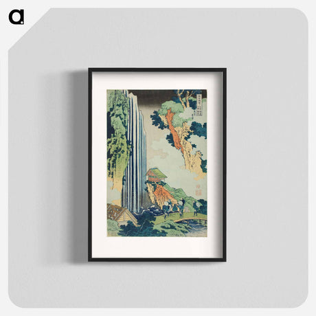 アートポスター-Hokusai's The Waterfall at Ono on the Kisokaidō Road - 葛飾 北斎 Poster.