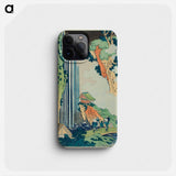 Hokusai's The Waterfall at Ono on the Kisokaidō Road - 葛飾 北斎 Phone Case.