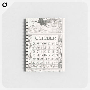 アートメモ帳-Kalenderblad oktober met trekvogels - テオ ヴァン ホイテマ Memo.