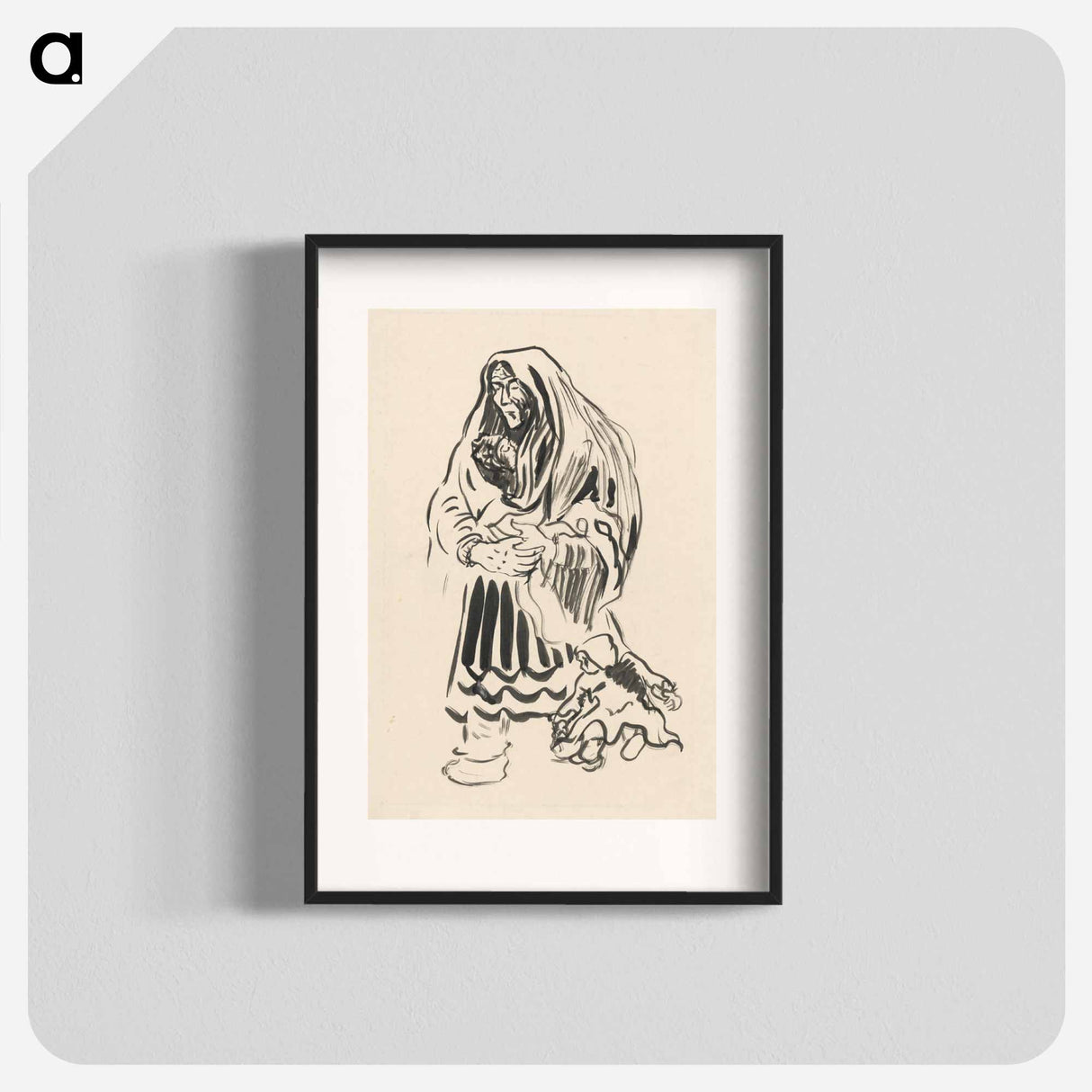 Mother with two children - アーノルド ピーター ワイズ クビンチャン Poster.