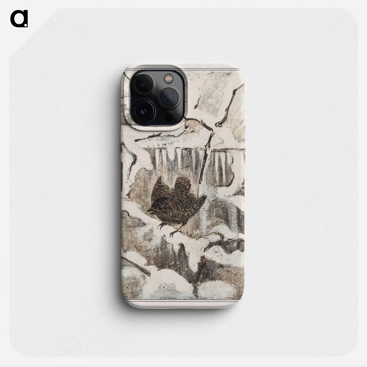 Winterkoninkje op besneeuwde tak - テオ ヴァン ホイテマ Phone Case.