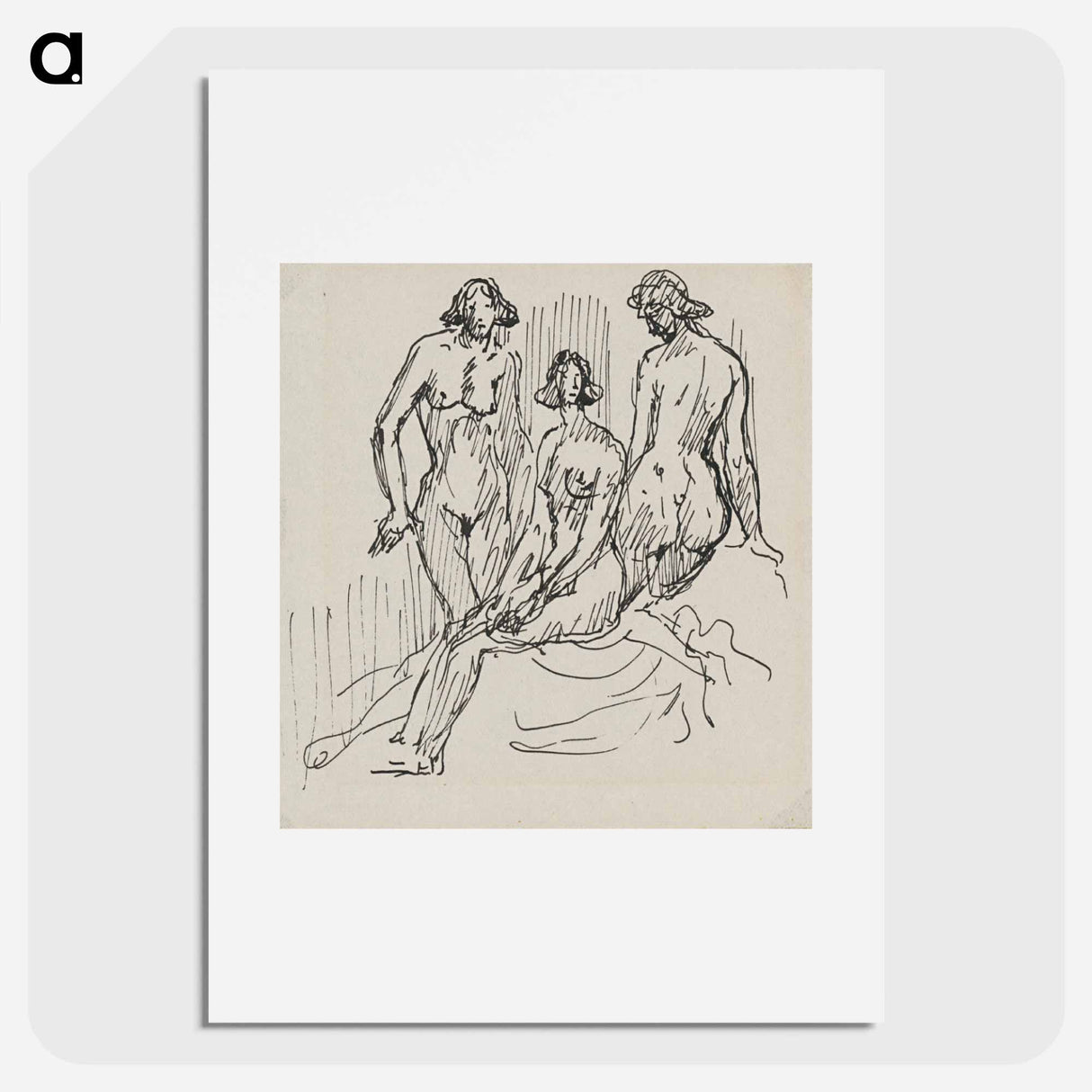 Three female figures - アーノルド ピーター ワイズ クビンチャン Poster.
