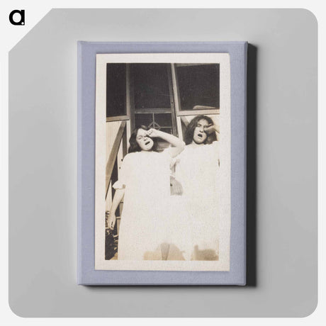 アートパネル-Two Girls on Porch Steps Yawning
 - セントルイス美術館 Canvas.