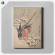 アートパネル-Pheasant Among Snow-laden Bamboo on Hillside
 - 歌川 広重 Canvas.