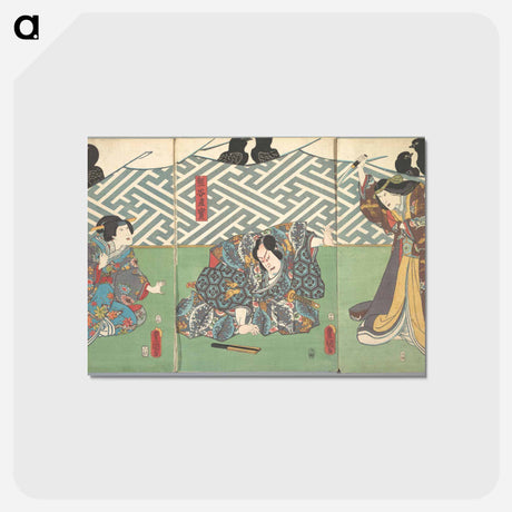 アートポストカード-Three Actors on Stage: Kumagai Naozane
 - 歌川 国貞 Postcard.