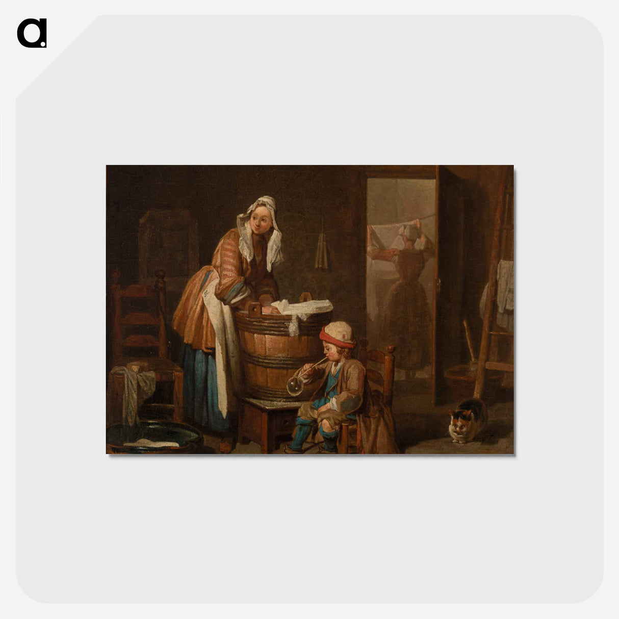 アートポストカード-Woman Doing Wash (The Washerwoman)
 - バーンズ・コレクション Postcard.