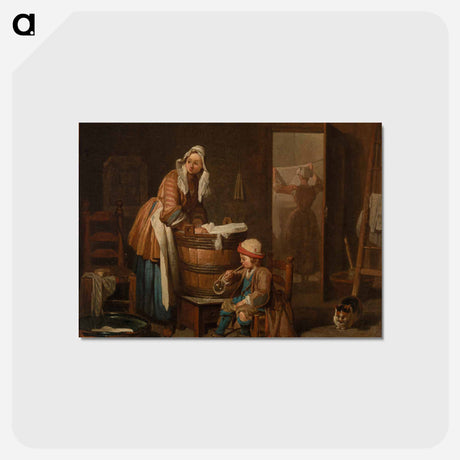 アートポストカード-Woman Doing Wash (The Washerwoman)
 - バーンズ・コレクション Postcard.