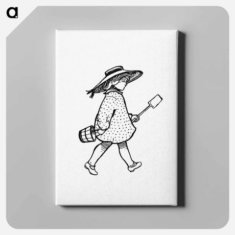 アートパネル-Victorian Girl, after an Engraving from the British Library
 - 大英図書館 Canvas.