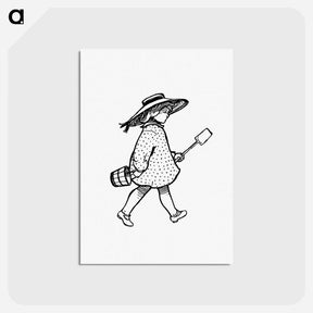 アートポストカード-Victorian Girl, after an Engraving from the British Library
 - 大英図書館 Postcard.