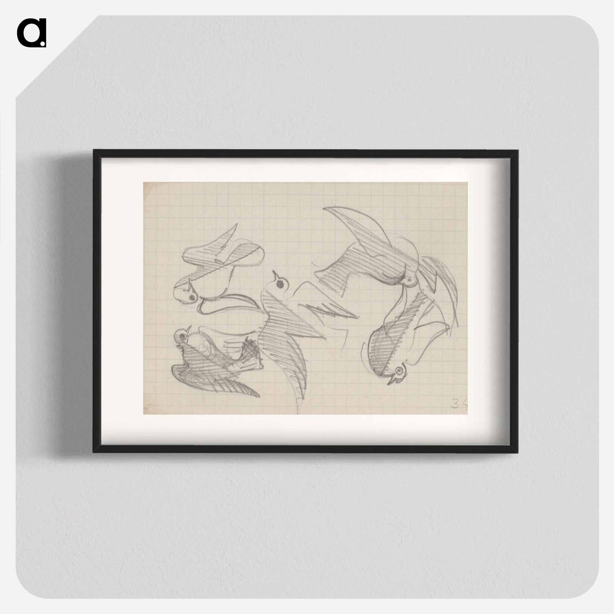 Sketchbook 5 doves - アーノルド ピーター ワイズ クビンチャン Poster.